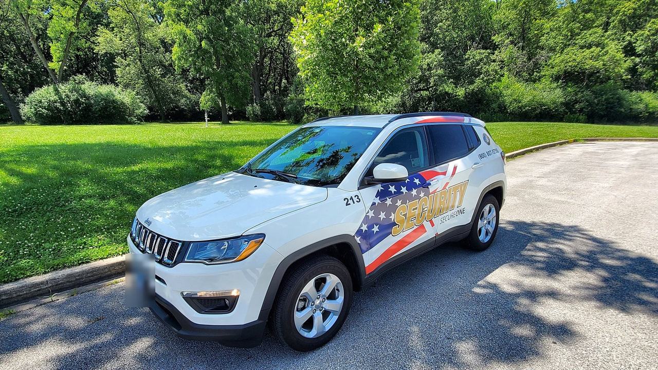 SecureOne branded patrol vehicle